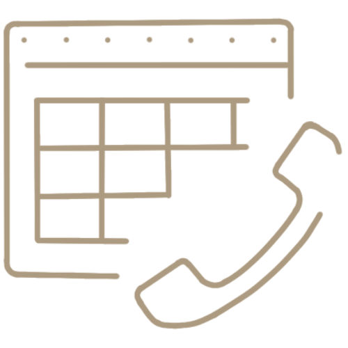 Calendar with a phone icon - The Jet Agent