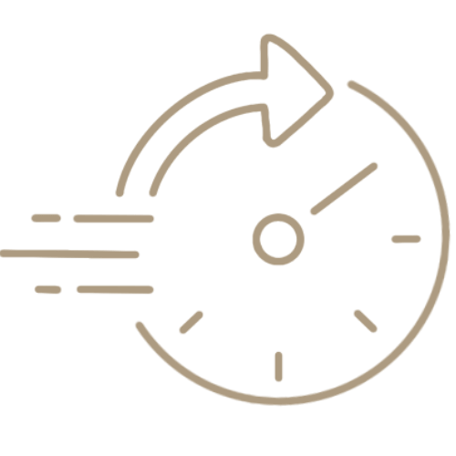 Fast moving time clock with arrow and contrails icon - The Jet Agent